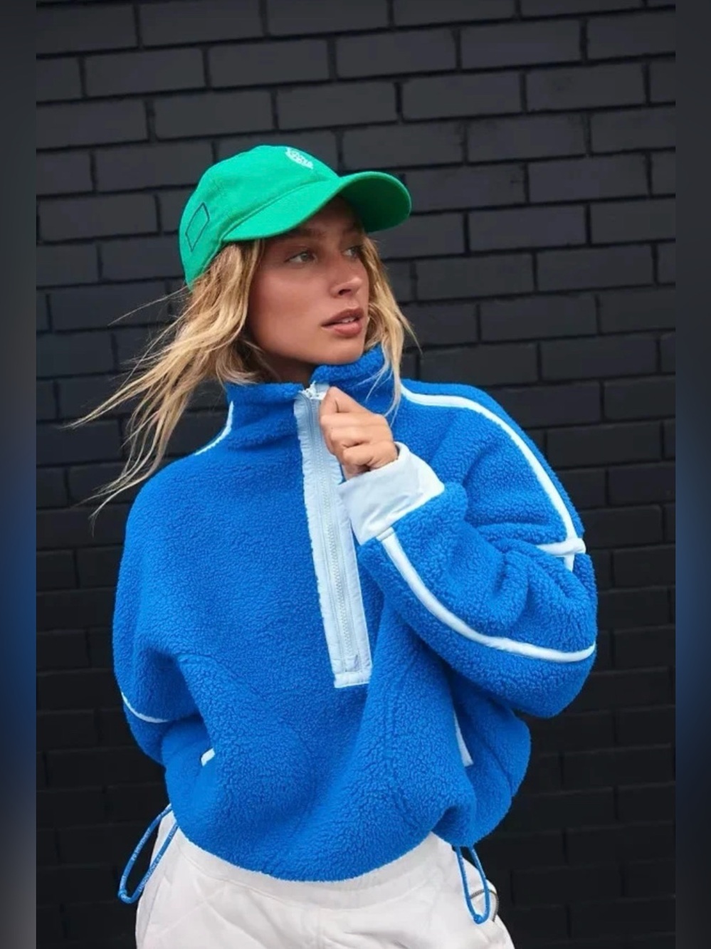 Free People Movement Mountain High 1/2 Zip cozy blue fleece pullover XS